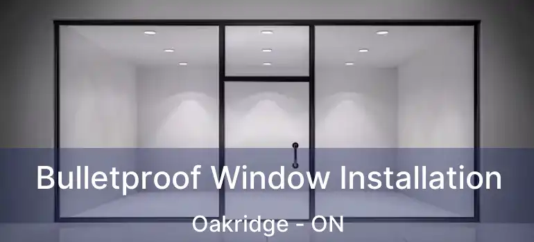  Bulletproof Window Installation Oakridge - ON