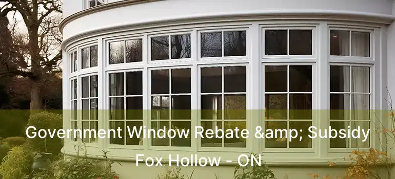  Government Window Rebate & Subsidy Fox Hollow - ON