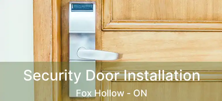  Security Door Installation Fox Hollow - ON
