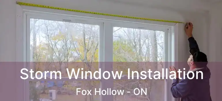  Storm Window Installation Fox Hollow - ON
