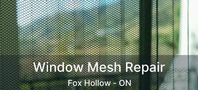  Window Mesh Repair Fox Hollow - ON